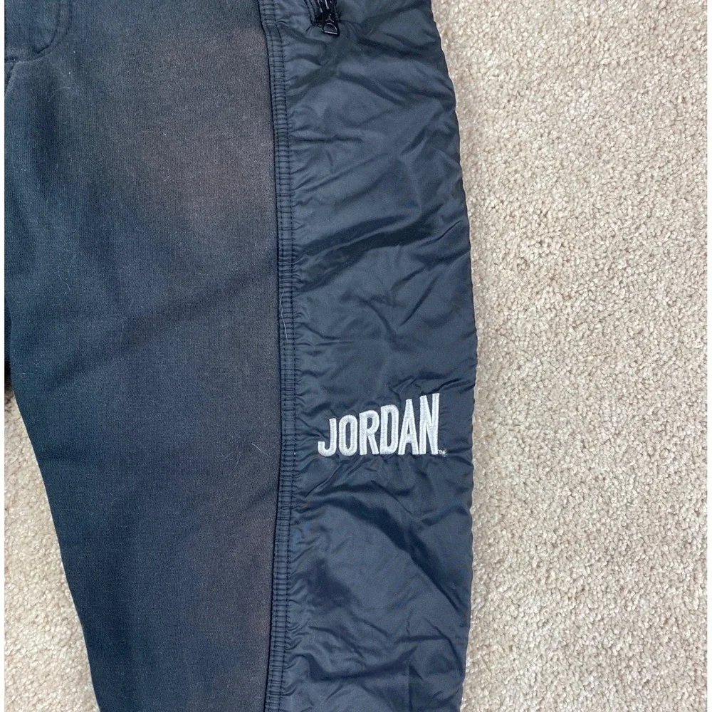 Michael Jordan Flight MVP Fleece Joggers Black Track‎ Pants Mens Size Small